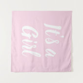 Es ist eine Mädchen, hellrosa Babydusche, Geschlec Wandteppich (Vorderseite (Horizontal))