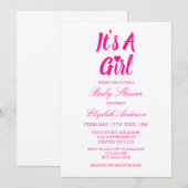 Es ist eine Mädchen-Herz-Baby-Dusche Einladung (Vorne/Hinten)