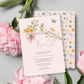 Es ist eine Mädchen rosa Aquarellbrunnendusche Einladung