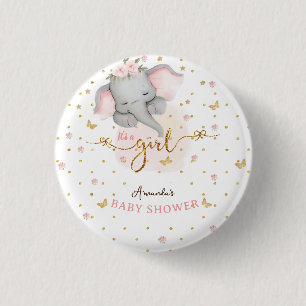 Es ist eine Mädchen-Rosa-Elefantenbaby-Dusche Button