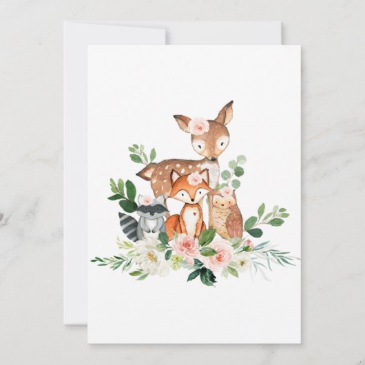 Es ist eine Mädchen-Woodland-Kinderdusche, die ein Einladung (Rückseite)