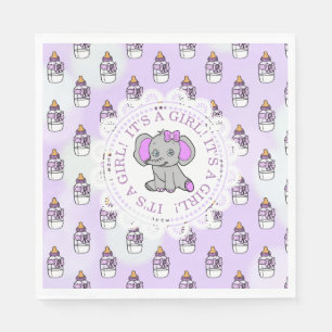 Es ist eine Mädchendusche, eine Lila Elephant Baby Serviette