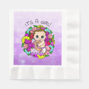 Es ist eine Mädchendusche, eine Lila Mädchendusche Serviette
