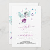 Es ist eine Mädels - Niedliche Fee mit Schmetterli Save The Date (Vorne/Hinten)