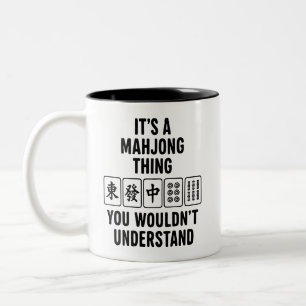 Es ist eine Mahjong-Sache, die du nicht verstehen Zweifarbige Tasse