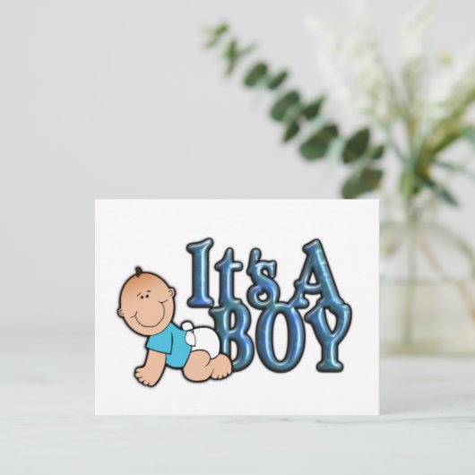 Es ist eine männliche Geschlechtsoffenbarung | Ein Ankündigungspostkarte (Stehend Vorderseite)