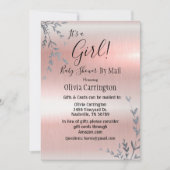 Es ist eine Märchenrosa Metallic Babydusche per Ma Einladung (Vorderseite)