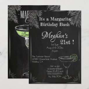 Es ist eine Margarita-Geburtstagsfeier 21. Einladung