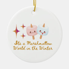 Es ist eine Marshmallow-Welt im Winter auf einem Keramik Ornament
