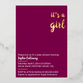 Es ist eine Minimalistische Mädchendusche Folieneinladung (Vorderseite)