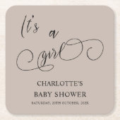 Es ist eine moderne Mädchen-Miniaturkalligrafie-Ba Rechteckiger Pappuntersetzer (Vorderseite)