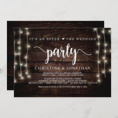 Es ist eine Nachzeit der Hochzeitsfeier, rustikale Einladung (Vorne/Hinten)
