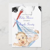 Es ist eine Niedliche Baby Stork Baby Shower Einla (Vorderseite)