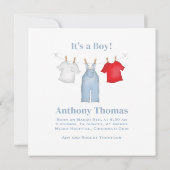 Es ist eine Niedliche Baby-Wäsche Ankündigung (Rückseite)