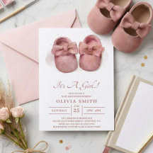Es ist eine Niedliche Babyschuhdusche für Mädchen