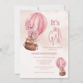 Es ist eine Niedliche Bärenballon-Babydusche von G Einladung (Vorderseite)