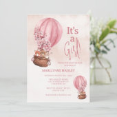 Es ist eine Niedliche Bärenballon-Babydusche von G Einladung (Stehend Vorderseite)