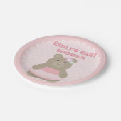 Es ist eine Niedliche Bärenkuppe für Mädchen Elega Pappteller (Schrägansicht)