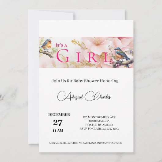 Es ist eine niedliche Birdie Babyduschkarte Einladung (Vorderseite)