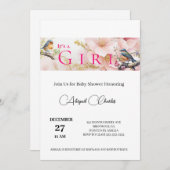 Es ist eine niedliche Birdie Babyduschkarte Einladung (Vorne/Hinten)