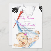 Es ist eine Niedliche Girl Stork Baby Shower Einla (Vorderseite)