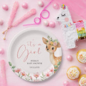 Es ist eine Niedliche Hirschdusche für Mädchen Pappteller (Party)