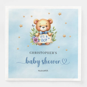 Es ist eine niedliche Kinderbärendusche Serviette