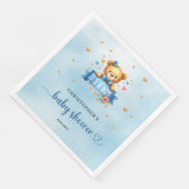 Es ist eine niedliche Kinderbärendusche Serviette (Ecke)