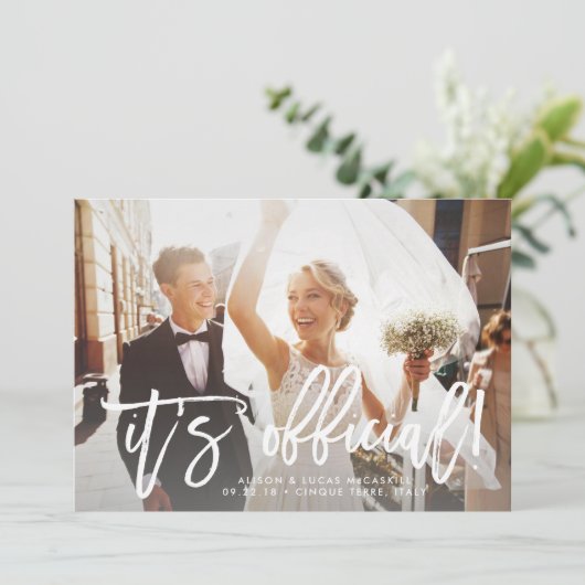 Es ist eine Offizielle Ankündigung zum Hochzeitsfe (Stehend Vorderseite)