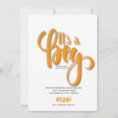 Es ist eine orangefarbene Announcement Card Ankündigung (Vorderseite)