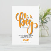 Es ist eine orangefarbene Announcement Card Ankündigung (Stehend Vorderseite)