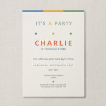 Es ist eine Party Bunte Typografische Kindergeburt