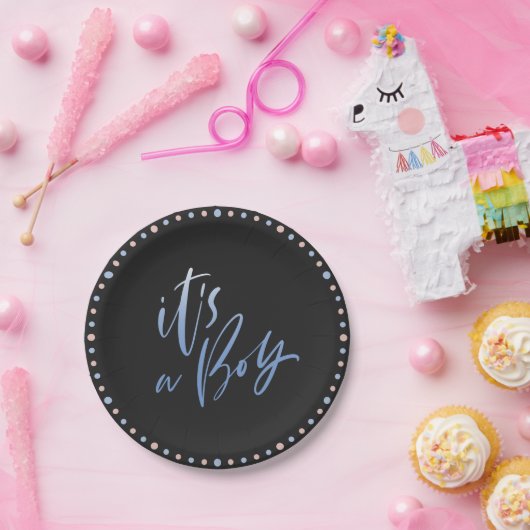 Es ist eine Party-Dekoration für männliche Geschle Pappteller (Party)