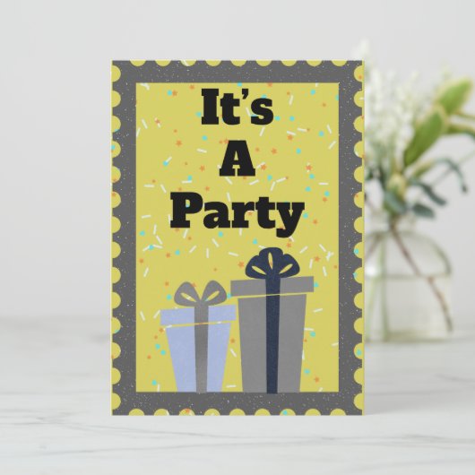 Es ist eine Party-Einladung Einladung (Stehend Vorderseite)