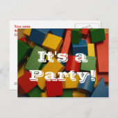 Es ist eine Party! Einladungspostkarte (Vorne/Hinten)