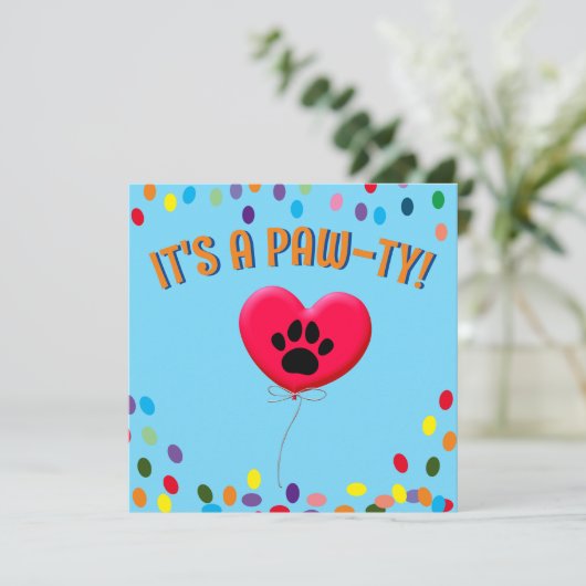 Es ist eine Paw-Ty-Party Einladung (Stehend Vorderseite)