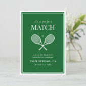 Es ist eine perfekte Match Tennis Bachelorette Einladung (Stehend Vorderseite)