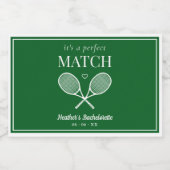 Es ist eine perfekte Match Tennis Bachelorette Schaumweinetikett (Einzelnes Label)
