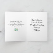 Es ist eine Personalisierte Kinderankündigung Einladung (Innenseite)