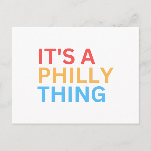 ES IST EINE PHILLY-SACHE FEIERTAGSPOSTKARTE (Vorderseite)