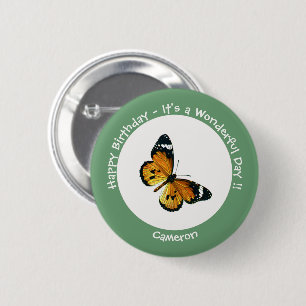 Es ist eine Plain Tiger / African Queen Schmetterl Button