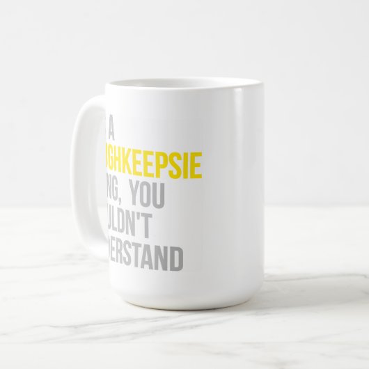 Es ist eine Poughkeepsie-Sache Kaffeetasse (Vorderseite Links)
