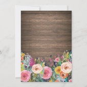 Es ist eine rustikale Blütendusche für Mädchen Einladung (Rückseite)