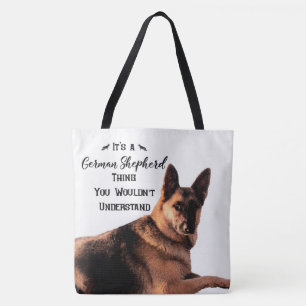 Es ist eine Schäferhund-Sache Tasche