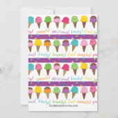 Es ist eine Sommer-Eiscreme-Party Einladung (Rückseite)