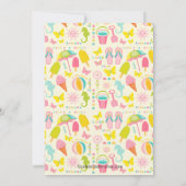 Es ist eine Sommer-Strand-Pool-Party Einladung (Rückseite)