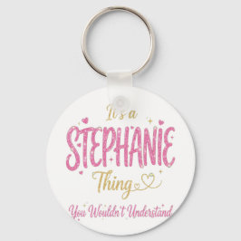 Es ist eine Stephanie-Sache Pink Gold Frauen Gesch Schlüsselanhänger
