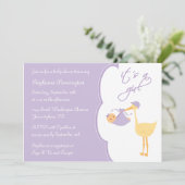 Es ist eine Storch-Babyduscheneinladung des Einladung (Stehend Vorderseite)