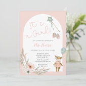 Es ist eine Vintage Kinderspielzeugdusche Einladung (Stehend Vorderseite)