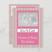 Es ist eine Vorlage für die Geburtsankündigung ein (Vorne/Hinten)